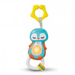 Tanny Kids funny penguin baby rattle with light and melodies for infants around 3 months old, soft toy for sensory play.