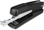 Black Playzokids Deli 24/6 and 26/6 stapler holding papers, designed for stapling up to 50 sheets.