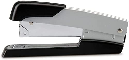 Black Playzokids Deli 24/6 and 26/6 stapler holding papers, designed for stapling up to 50 sheets efficiently.