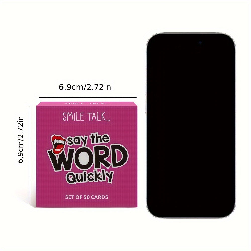 SMILE TALK Quick Guesses Challenge Card Game with colorful cards for fun party or family game night.