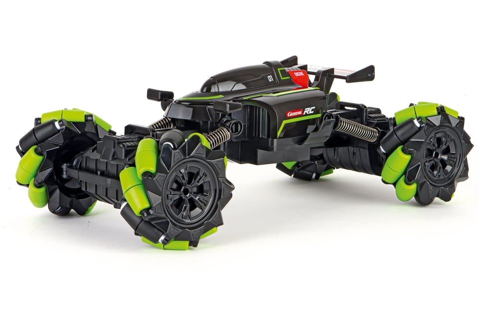Silver Carrera RC Drift Car with electric engine, radio-controlled model designed for drifting and high-speed racing. Main image