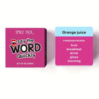 SMILE TALK Quick Guesses Challenge Card Game with colorful cards and game instructions for fun family or party play