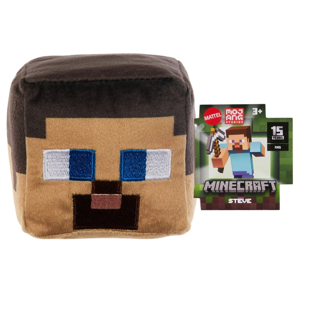 Minecraft Mini Mode soft toy by Mattel featuring a pixelated character figure from the popular Minecraft game.