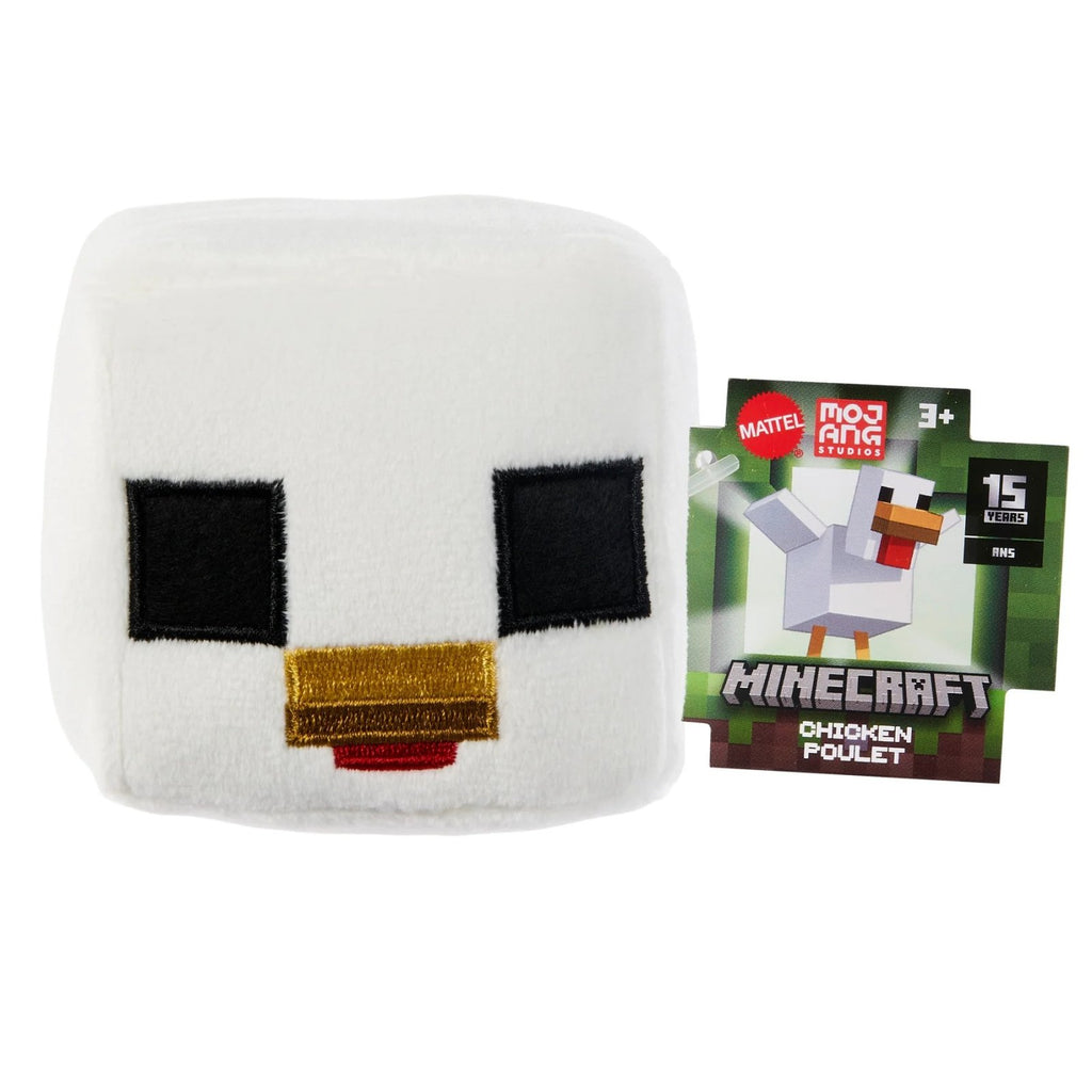Mattel Minecraft Mini Mode soft toy featuring a pixelated Minecraft character in vibrant colors, perfect for fans and collectors.