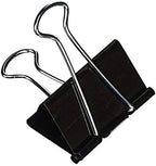 Black 19mm binder clips by Playzokids, set of 12, showing metal handles and compact clip design for organizing papers.