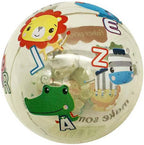 Fisher-Price Children's Flash Ball 12-pack display showing colorful plastic balls with flashing lights and playful designs.