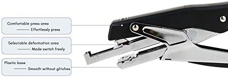 Playzokids Deli 24/6 & 26/6 plier stapler with metal construction and ergonomic handle for easy stapling.