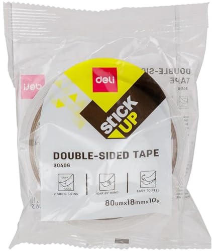 Playzokids Deli double-sided tape, 18mm x 9m, shown on a white background ready for crafting or bonding projects.