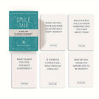 SMILE TALK Parent-Game Cards box showing colorful cards with conversation prompts for family bonding and communication.