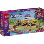 LEGO Friends hip road-trip travel car 42659 with colorful LEGO mini-figures and detailed vehicle features, perfect for imaginative play.