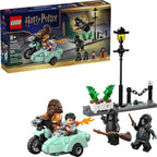 LEGO Harry Potter Hagrid and Harry Potter's Privet Drive Escape set, featuring detailed mini-figures and iconic scene accessories.