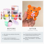 Playzokids Air Dry Clay Kit with dinosaur molds, Montessori educational toy for creative dinosaur adventures and crafting activities.