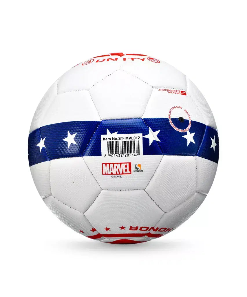 Marvel Captain America football featuring the iconic shield design, perfect for sports and Marvel fans.