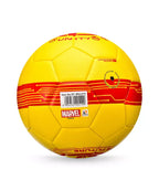 Marvel Iron Man football ball with red, gold, and black design, featuring Iron Man logo and artwork.