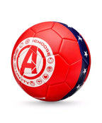 Marvel Captain America red football with shield logo and detailed design, perfect for fans and sports enthusiasts.