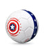 Marvel Captain America football featuring the iconic shield design on a standard size football ball.