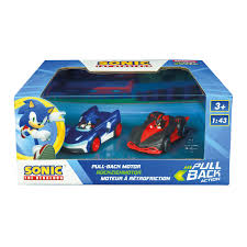 Carrera Pull N Speed Sonic vs Shadow twin pack toy race cars, colorful plastic vehicles for racing play, branded Carrera toys. Main image