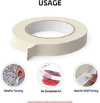 Playzokids masking tape 1x30 yards with 135 micron thickness, flexible adhesive tape for arts and crafts projects.