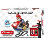 Carrera Mario Kart P-Wing toy race track set with colorful miniature cars and track pieces for kids' racing fun.