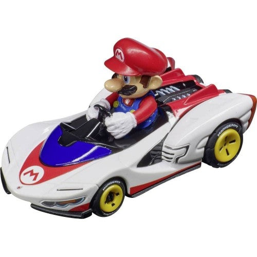 Carrera GO! Mario Kart P-Wing toy race track with colorful Mario-themed cars and track pieces for racing fun.
