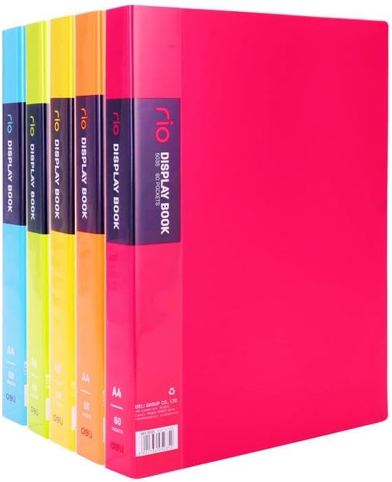 Playzokids Deli Rio A4 display book with 60 transparent pockets for organizing documents and artwork.