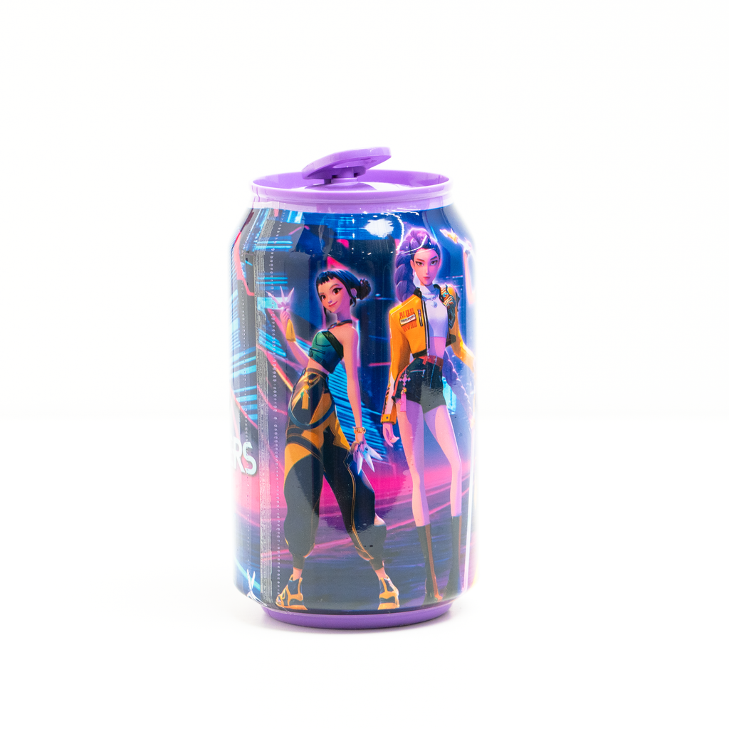 KPOP Demon Hunter Surprise Can Toy showing colorful design and unopened can with pull tab from the back view.