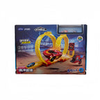 Playzokids racing car track set with loop, featuring colorful tracks and a race car ready for fun play.
