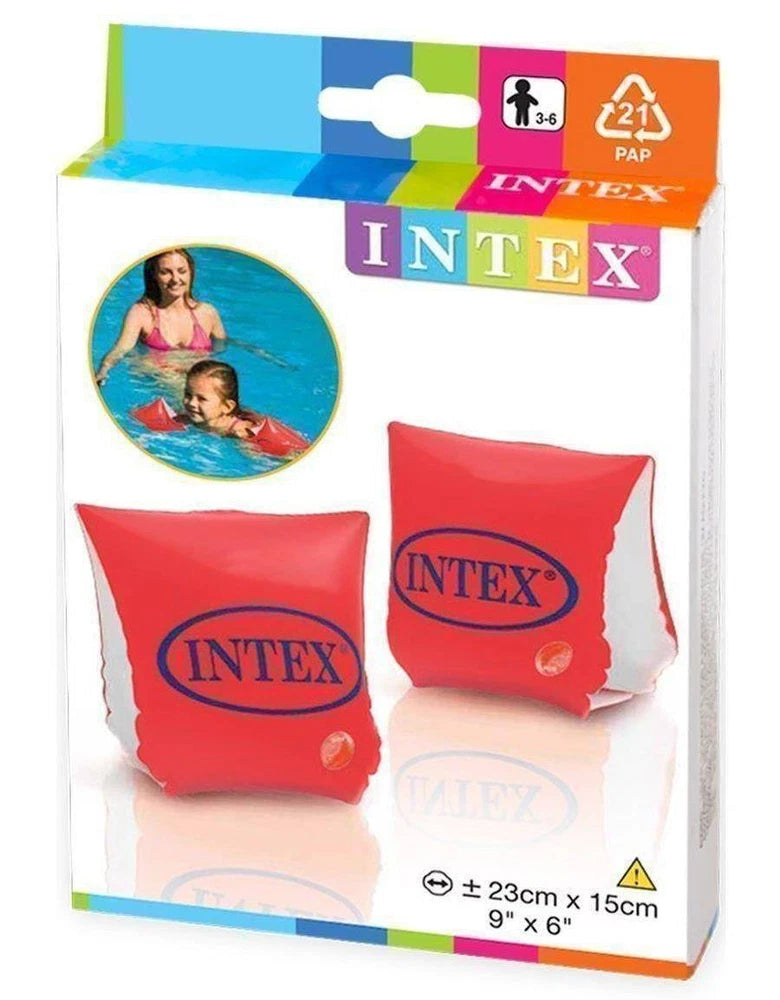 Playzokids inflatable sleeves for Intex 58642 pool, bright blue pool accessories with durable, flexible material for added safety. Main image