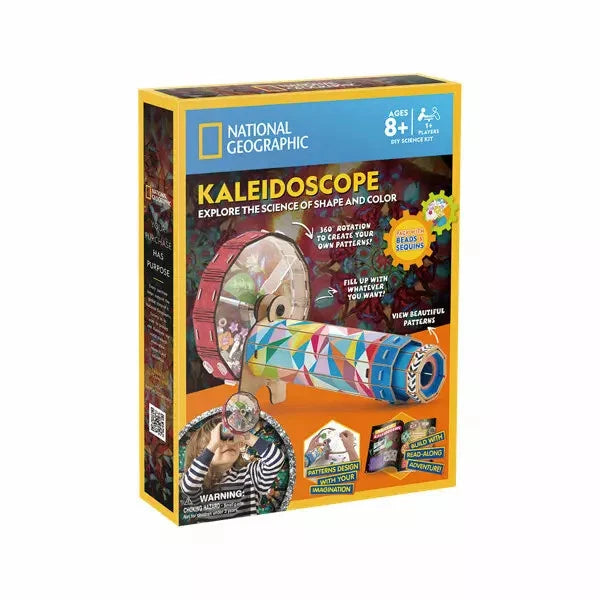 National Geographic Dante’s Kaleidoscope puzzle toy with colorful, intricate patterns and vibrant images on the box. Main image