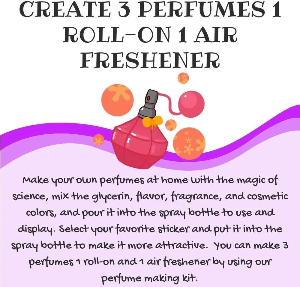 Explore STEM Learner My Perfume Making Lab toy set with bottles, scents, and tools for kids to create custom perfumes at home.