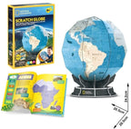 National Geographic CubicFun 3D Scratch Globe puzzle with 31 pieces, showcasing a detailed world map in vibrant colors.