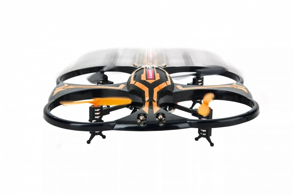 Carrera RC Quadcopter X2 toy drone with four rotors and remote control, designed for indoor and outdoor flying fun.