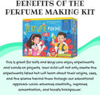 Explore STEM Learner My Perfume Making Lab toy set with bottles, fragrance samples, and tools for kids to create personalized perfumes.