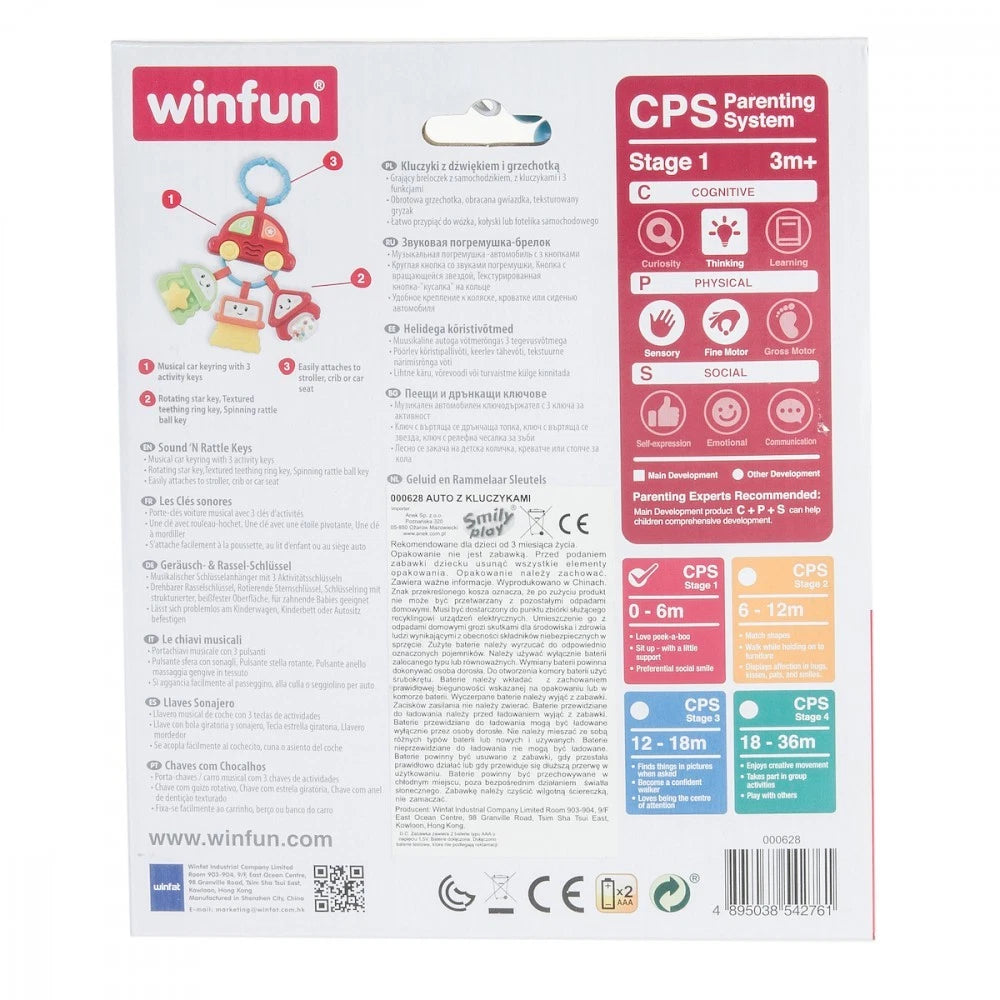 Winfun Sound 'N Rattle Keys toy with colorful plastic keys and a rattling sound, designed for babies and young children.