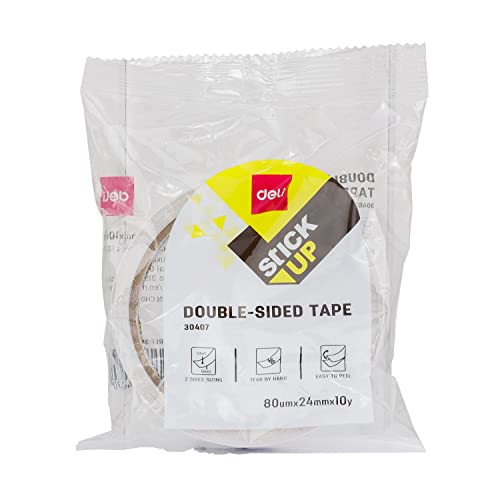 Playzokids Deli double-sided tape, 24mm x 9m, showing the transparent adhesive tape roll for crafts and mounting. Main image