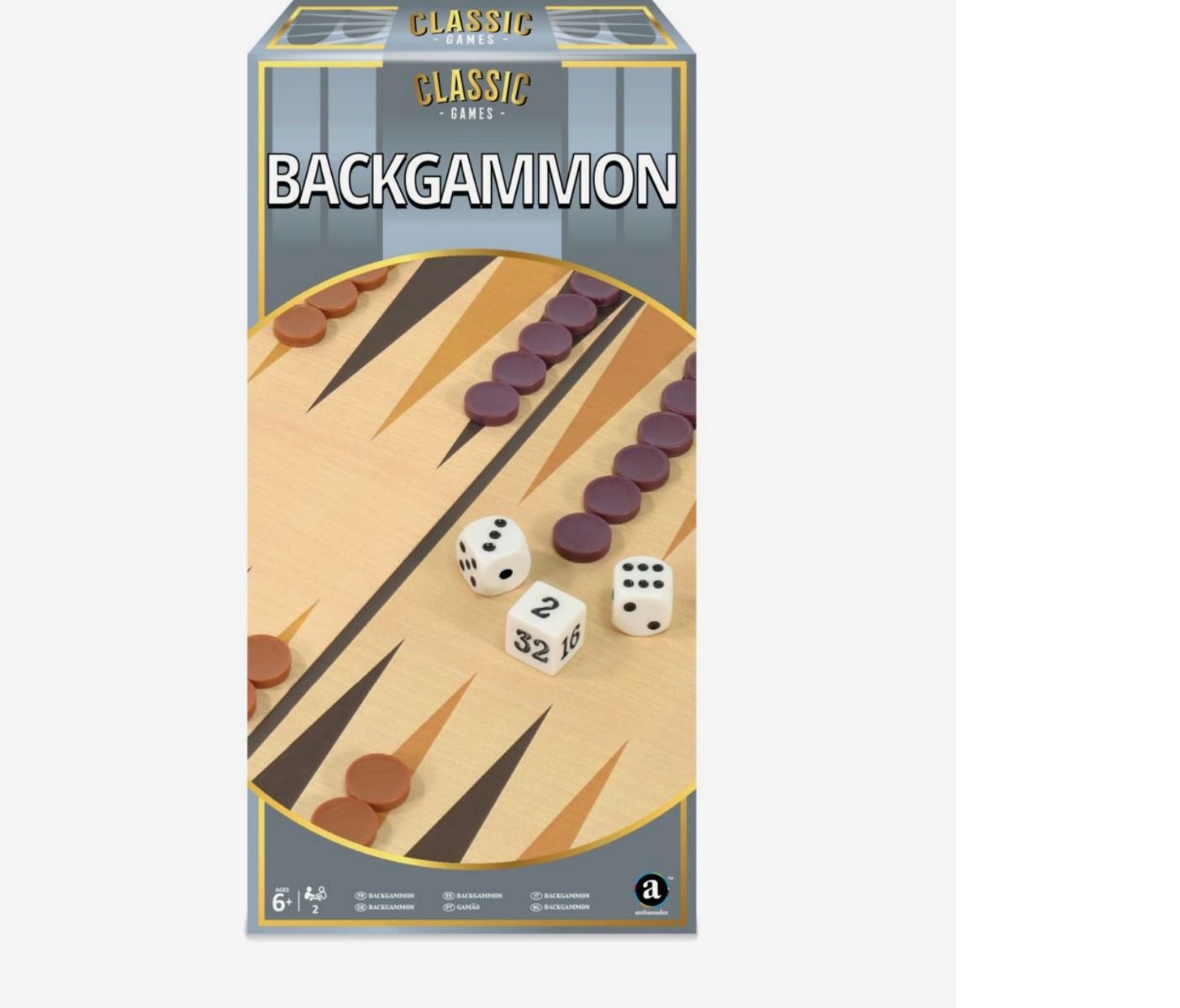Playzokids Merchant Ambassador Classic Backgammon game with wooden board and checkers, ready for strategic play.