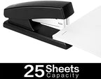 Black Playzokids Deli 24/6 & 26/6 stapler holding 25 sheets of paper