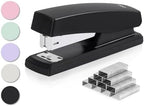 Black Playzokids Deli 24/6 & 26/6 stapler holding papers, designed for stapling up to 25 sheets.