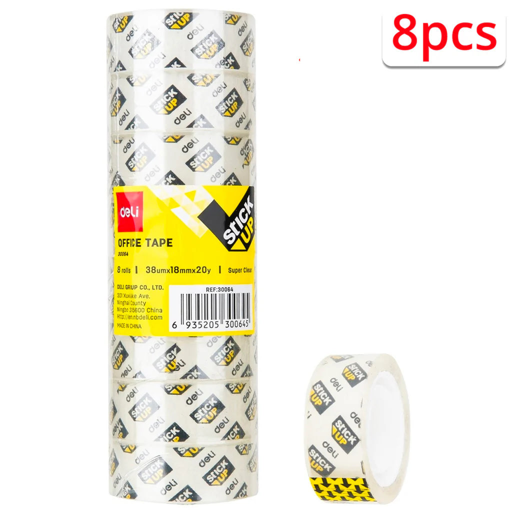 Playzokids Deli Stationery Tape 18mm x 20 yards, 38 meters, shown in a tube, suitable for school and craft projects.