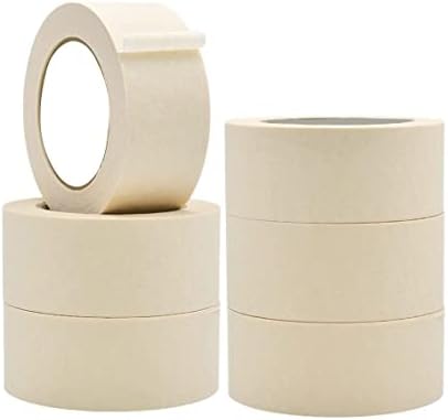 Playzokids masking tape, 2-inch wide and 30 yards long, with 135 micron thickness, shown in a close-up image of the tape roll.