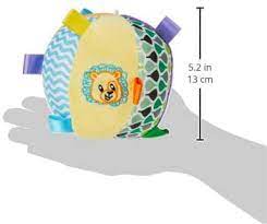 WinFun Caesar the Lion soft rattle ball toy for babies, featuring a plush lion design and easy-to-grasp size.
